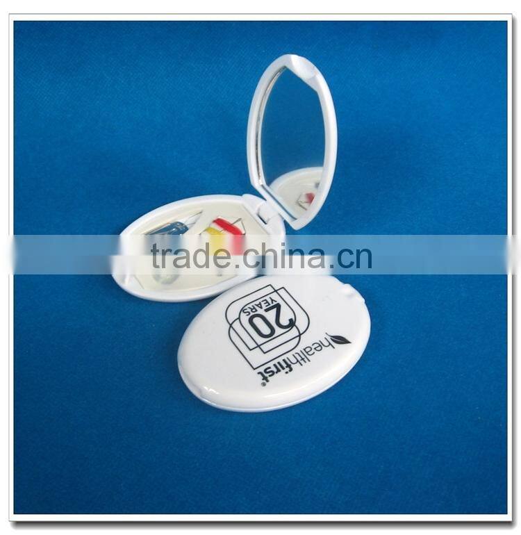 Mini oval hotel sewing kits with mirror