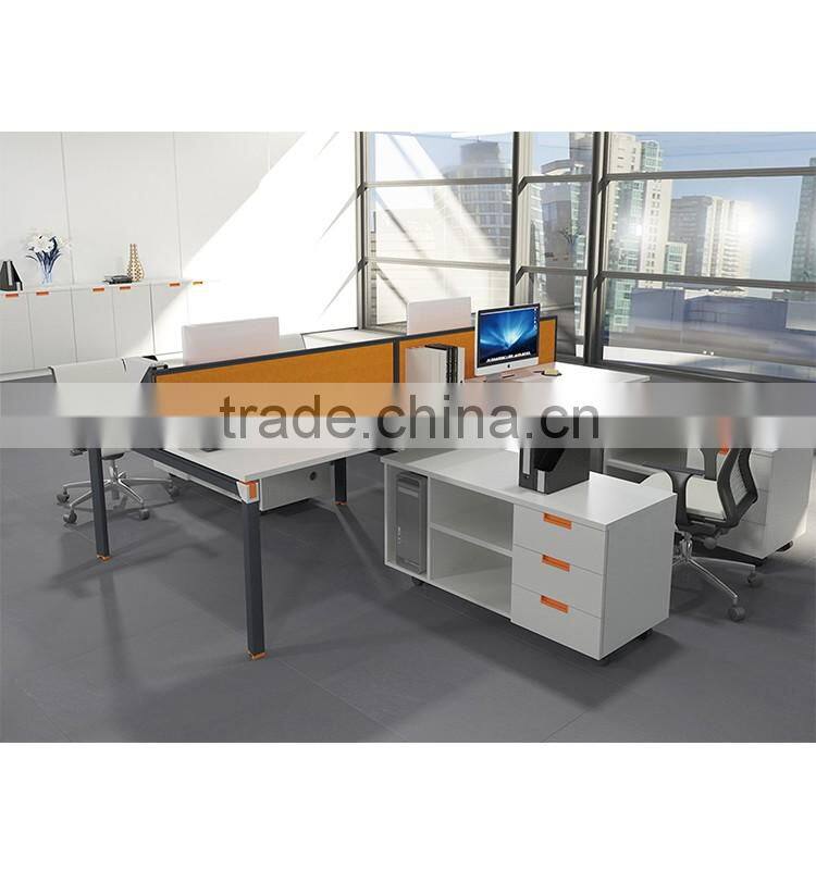 Vit metal powder coated melamine top open desk staff table factory direct sell customizable green material