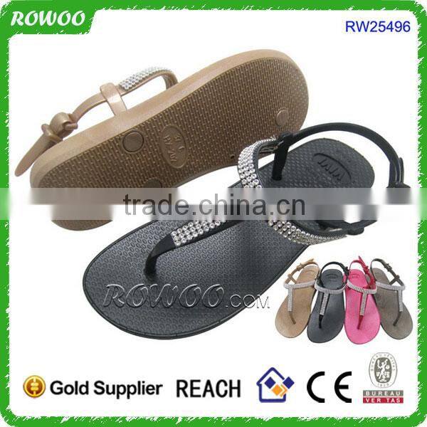 Custom logo ladies flip flop sandals ladies fashion flip flops with stone elegance ladies summer flip flop sandals