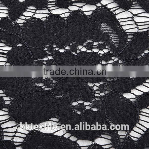 2016 new fashion black long lace evening gown african lace fabric