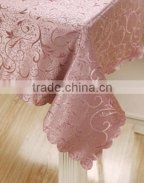 2016 hot sale high quality round polyester jacquard table cloth for wedding banquet