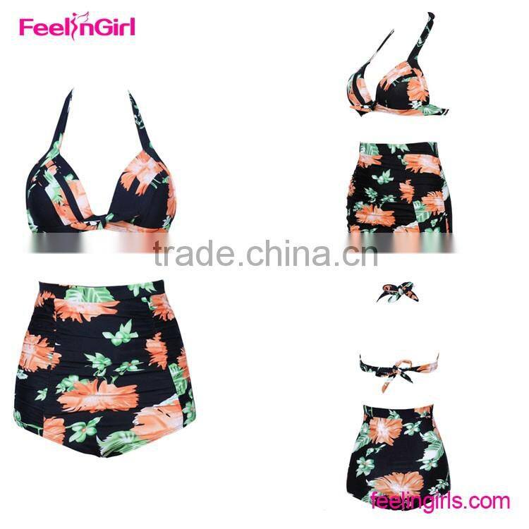 Plus Size Swimwear High Waist Bikinis in Bulk