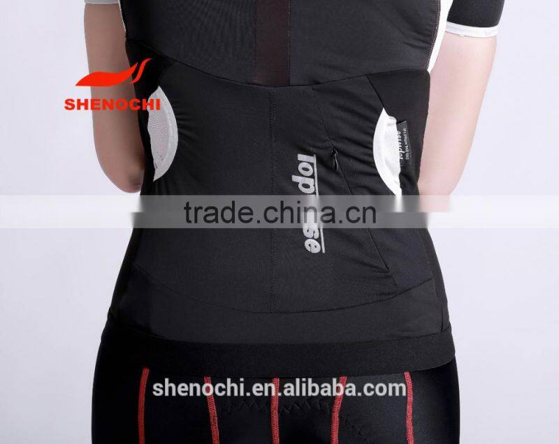 Professional team race road bicycle black woman cycling jersey