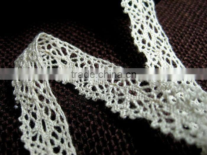 2013 crochet narrow cotton torchon lace 1.5cm/15mm, widely used in home textile - bedding
