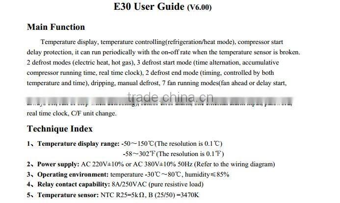 Digital 3 stage password thermostat E30