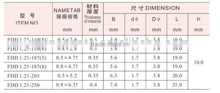 insulated wire snap on terminal