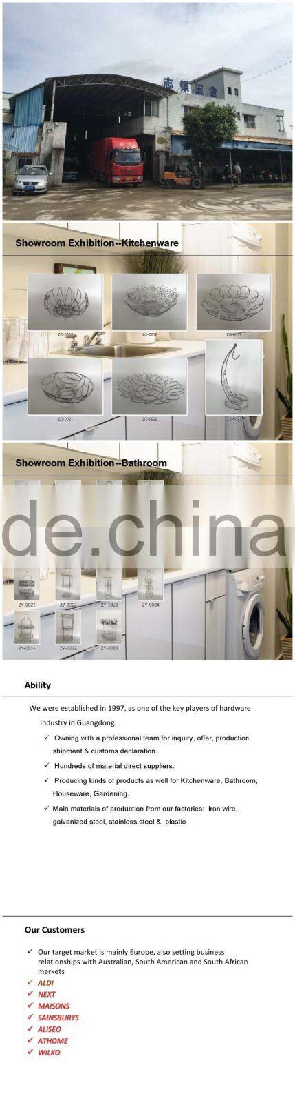 2-Tier Flat-Back Metal Basket/ metal wire