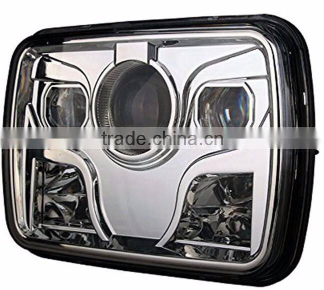 5x7 Rectangular Projector LED Headlight Sealed Beam Replacement with CRE-E Chips for truck motorcycle