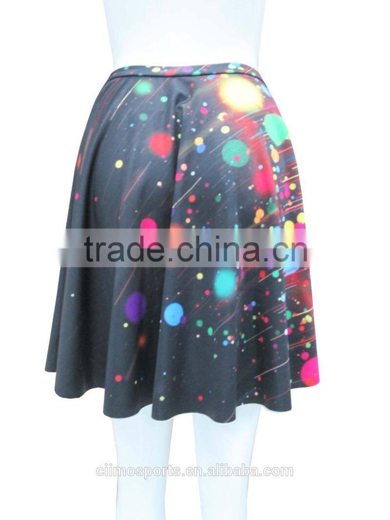 New sexy black Galaxy printing lady short skirt