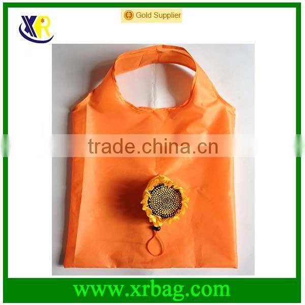 Wholesale Orange Color Sunflower Shape Foldable Shopping Bag
