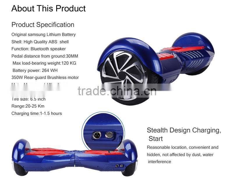 Fashion design intelligent electric balance car / 2 wheel stand up electric scooter