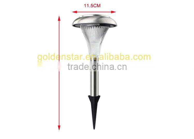 2016 Good Quality Stainless Steel + Plastic Colorful Solar Powered Stake Light