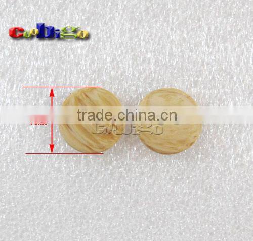 15mm(24L) Dia. Imitation Wood Grain Resin Buttons 2/4 Holes Sewing Craft Accessories For Bag Garment #FLN005-15