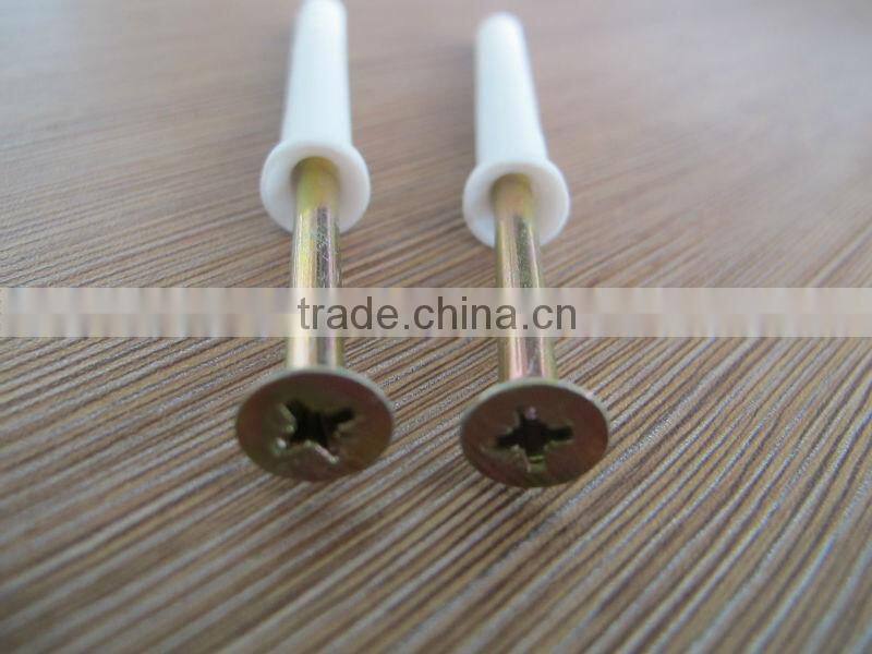 Hammer drive anchor with nail screw yellow zinc plated