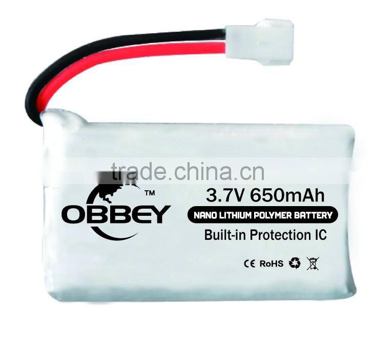 Lithium-ion battery 3.7v 650mah rc helicopter lipo battery