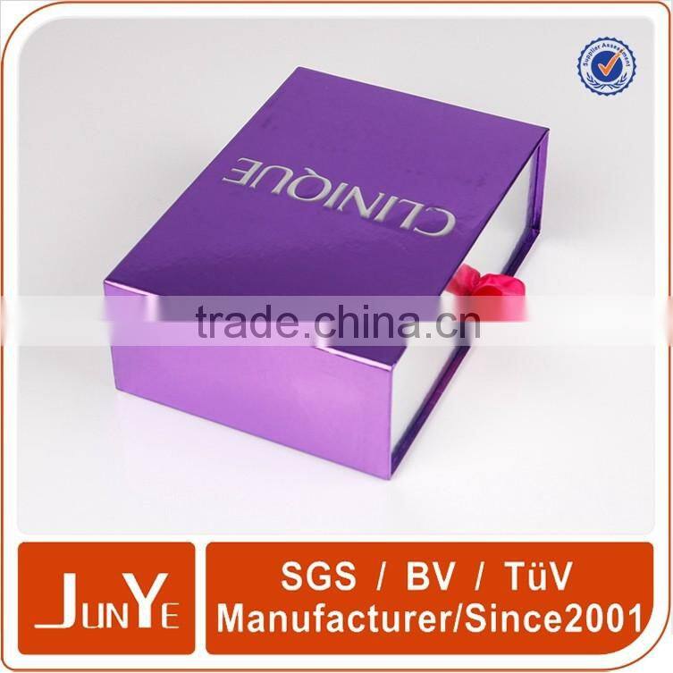 creative cosmetic packaging silver logo stamping design drawer box