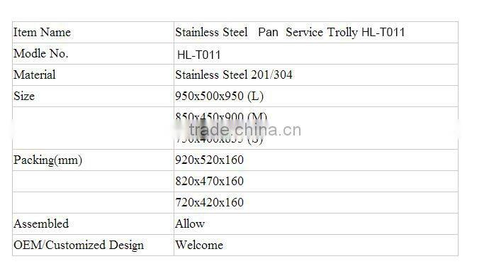 Movable foldable commercial stainless steel Tall heigh GN pan tray trolley cart with wheels for restaurant