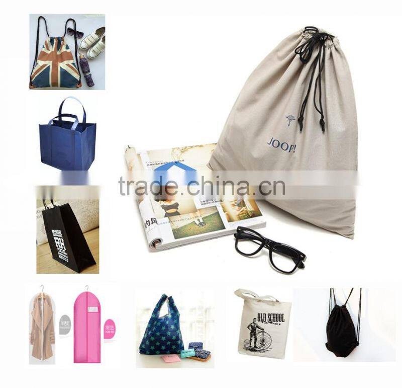 Home furnishing cancas dustproof storage drawstring bag