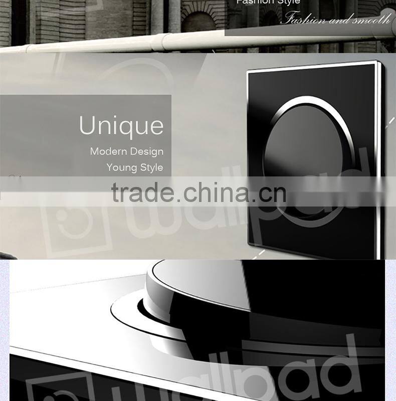 New Design Wallpad Black Waterproof Acrylic Glass 110~250V 1Gang Switch and Electric 3 Pin Austrilia Wall Socket