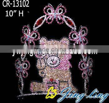 cute bear family tiara with butterfly sweet candy crown set