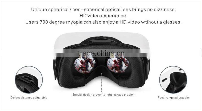 RSH Virtual Reality 3D VR Box Headset 700 degree myopia for Smart Phone 3D glasses VR game bluetooth rremote control / gamepad