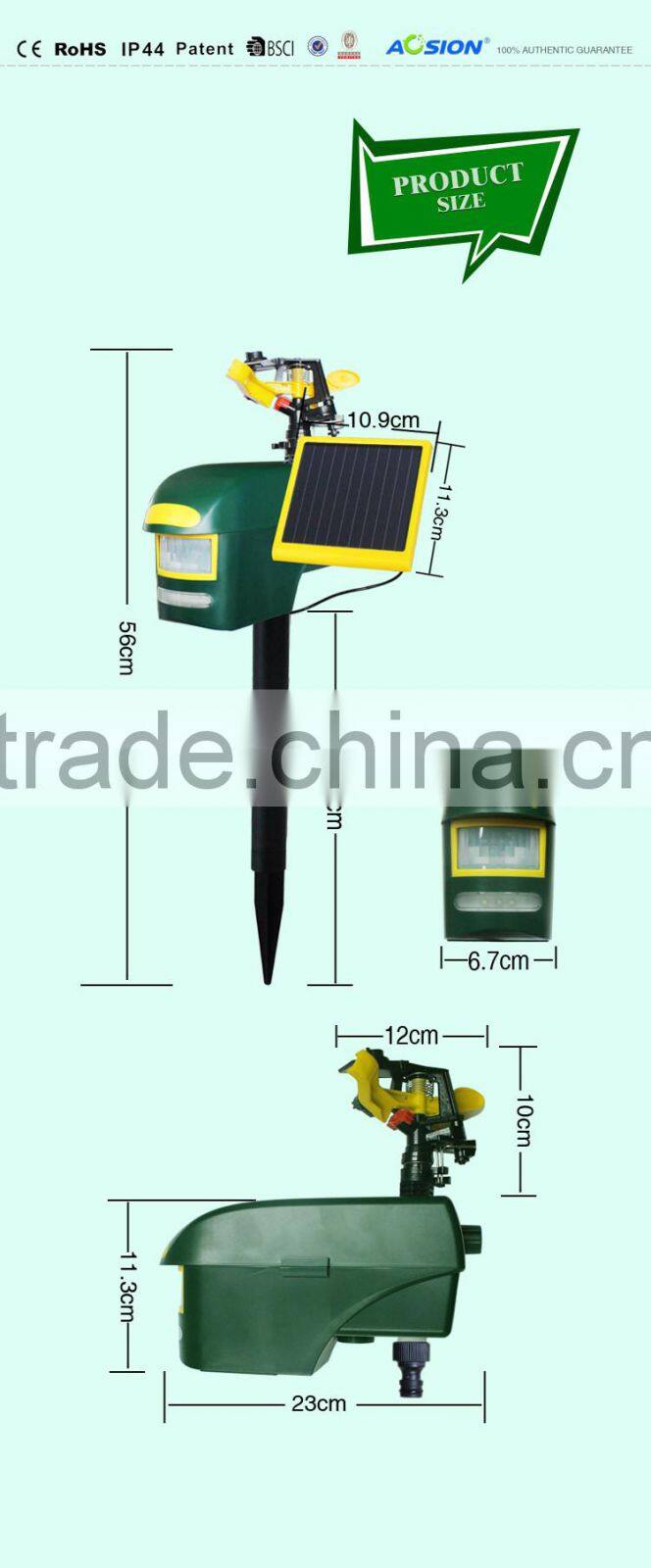 Motion Activated Detection Sprinkler Sprinkler Pipe Animal Deterrent Fox Racoon Mice Birds Repellent Repeller Scarecrow Function