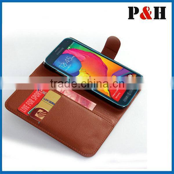 New arrival leather flip case for samsung galaxy s5,Cross Leather Wallet Case for s5