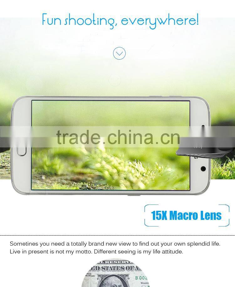 Christimas Gift 3 in1 Lens 198 Fisheye Lens Universal 0.63 Wide Angle 15 Micro Lens For iphone 5S 6S plus