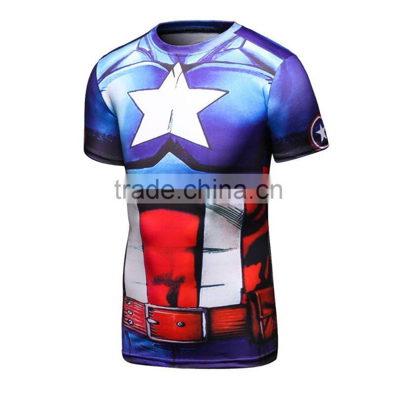 Men Avengers Super Hero Iron Man Captain America Clothes Short Sleeve 3D Printing t shirt