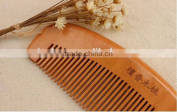 Handmade Sandalwood logo Pocket Comb Beard and Mustache Comb Hair Brush stock comb wholesale
