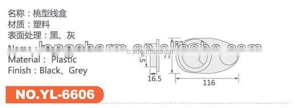 plastic desk cable black grommet cover