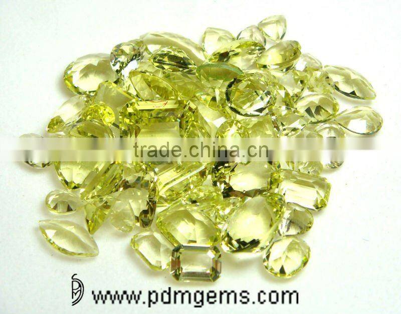 Lemon Quartz Mix Shape Cut Faceted Lot For Silver Jewelry From Jaipur