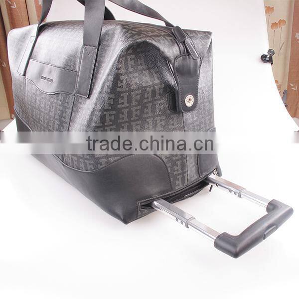 Travel Bag Set Printed PU and Genuine Leather Handmade Bags