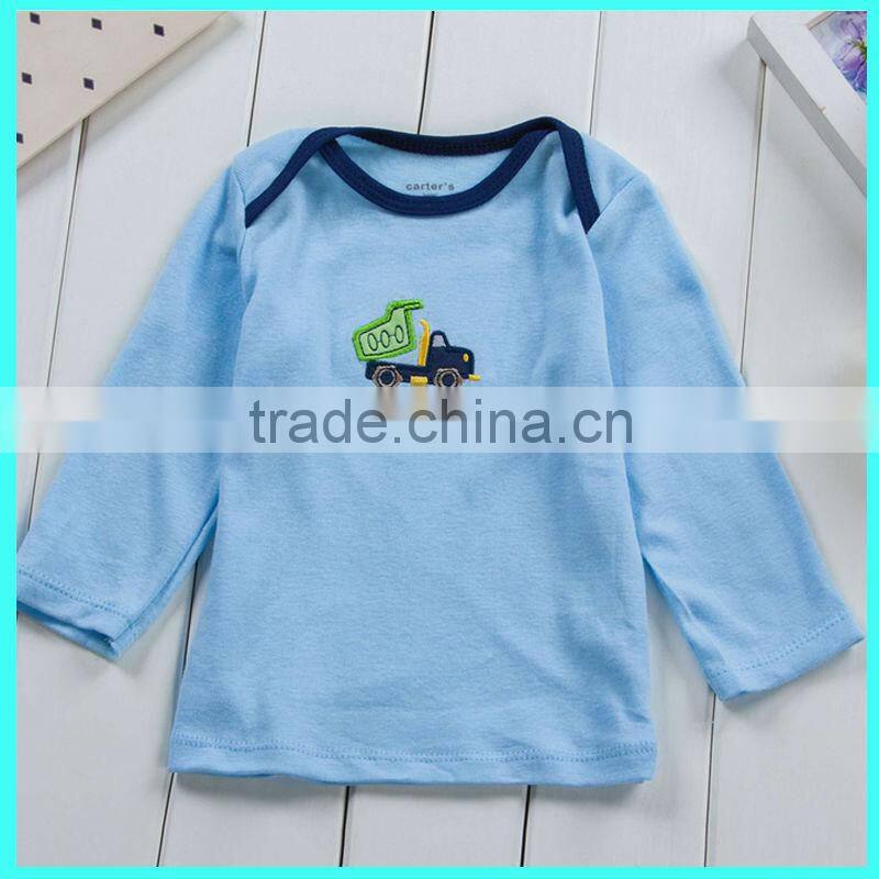 Cheap baby toddler clothing set, 5 pcs long sleeve t shirt printed and embroidered with random color