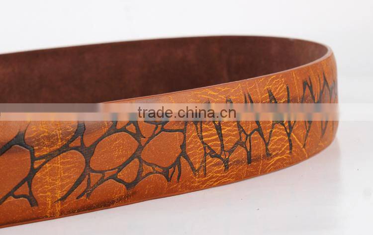 2015 hot sell customs PU genuine leather belt for man