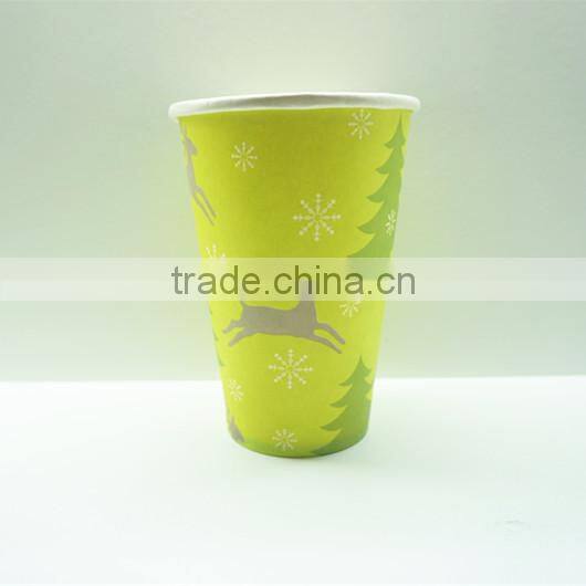 12oz Disposable Christmas Single Wall Paper Cups