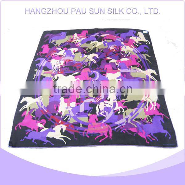 Hangzhou fashion leopard print100% silk twill brandedbig square scarf