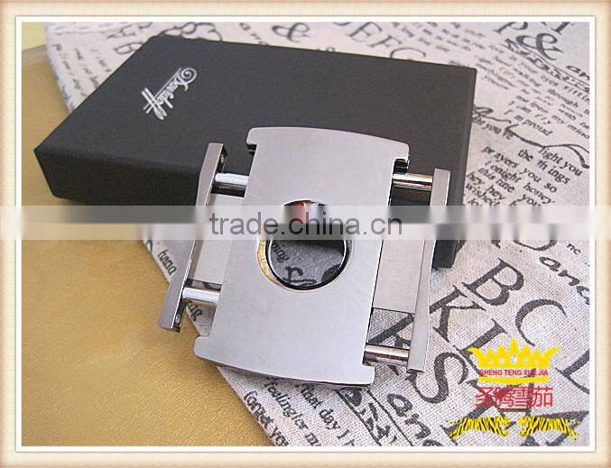 Double blade stainless steel cigar cutter