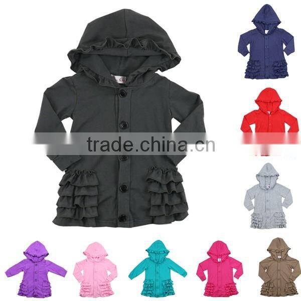 2016 kids clothing light blue denim cotton jacket children winter jacket baby jacket with ruffles girls clothes kids jackets