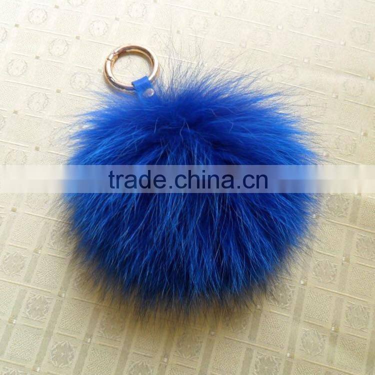 High Quality Genuine Fluffy Fox fur Ball Keychain with Reasonable Price by Manufacture Direct Sale