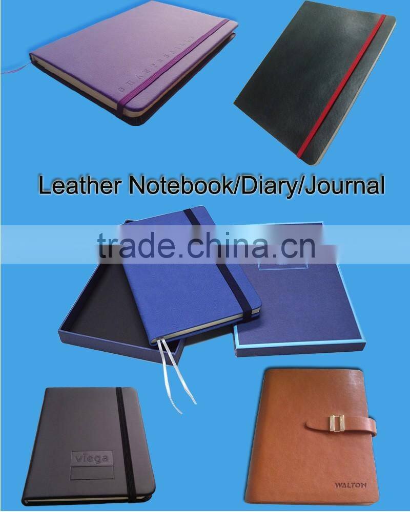 Custom Soft cover leather notebook with elastic band