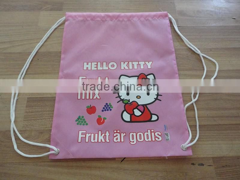 drawstring bag with hello kitty print(2W-0971)