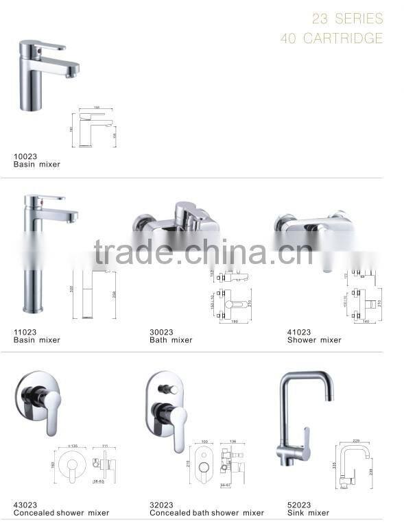 Round European style concealed bath mixer with divertor