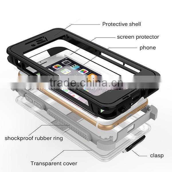 Shockproof Waterproof Case Cover for iPhone 6 6S Diving With Button And Holder Stand
