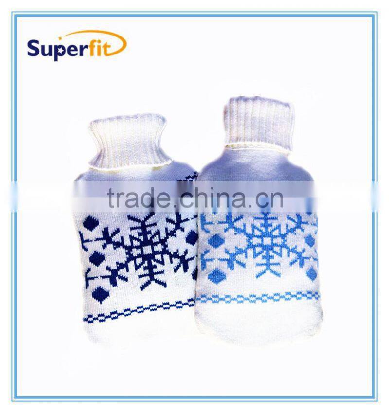 Rainbow knitted cover with hot water bag