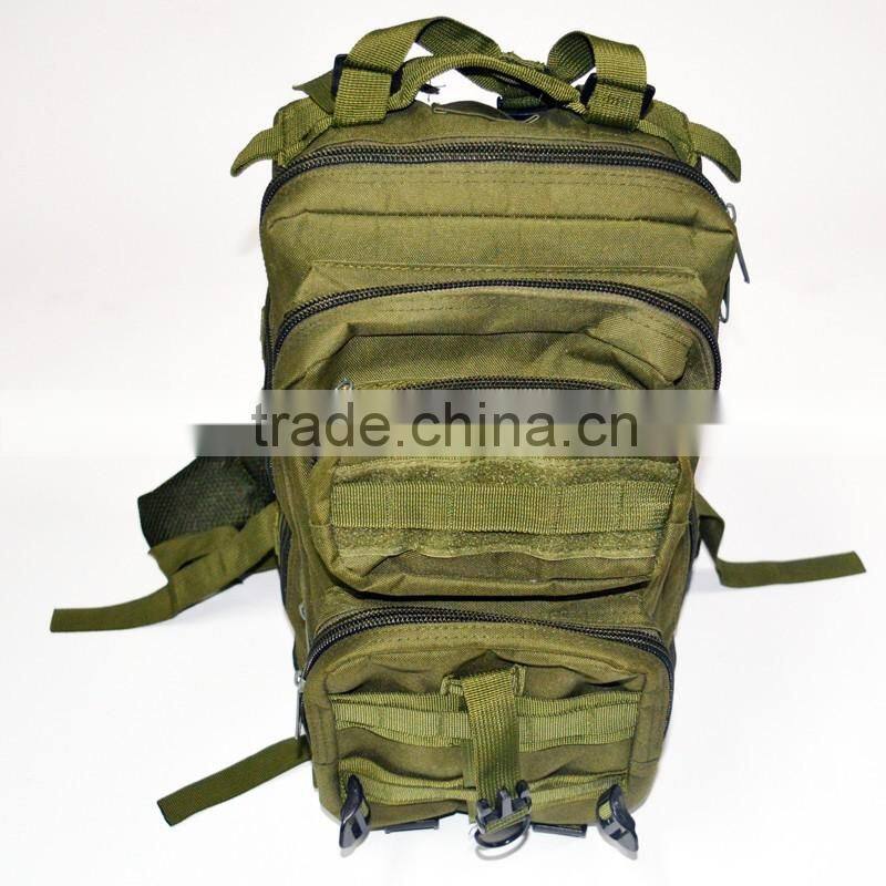 army green polyester multi-compartment hiking backpack