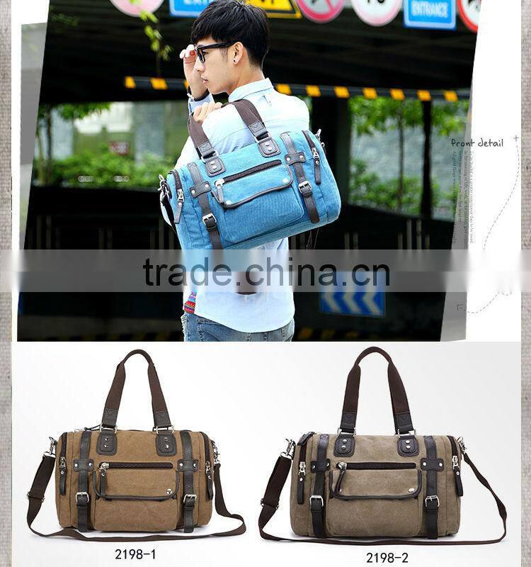 Customized Traveler Big Capacity Casual Canvas Messenger Bag For Men