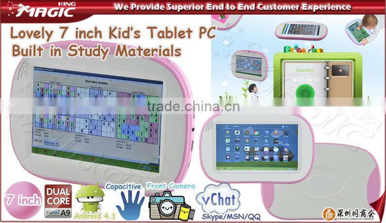 Cute kids tablet genesis 7 inch with study material