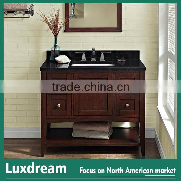 Dark cherry 24" solid wood tiny house bathroom vanity made in china