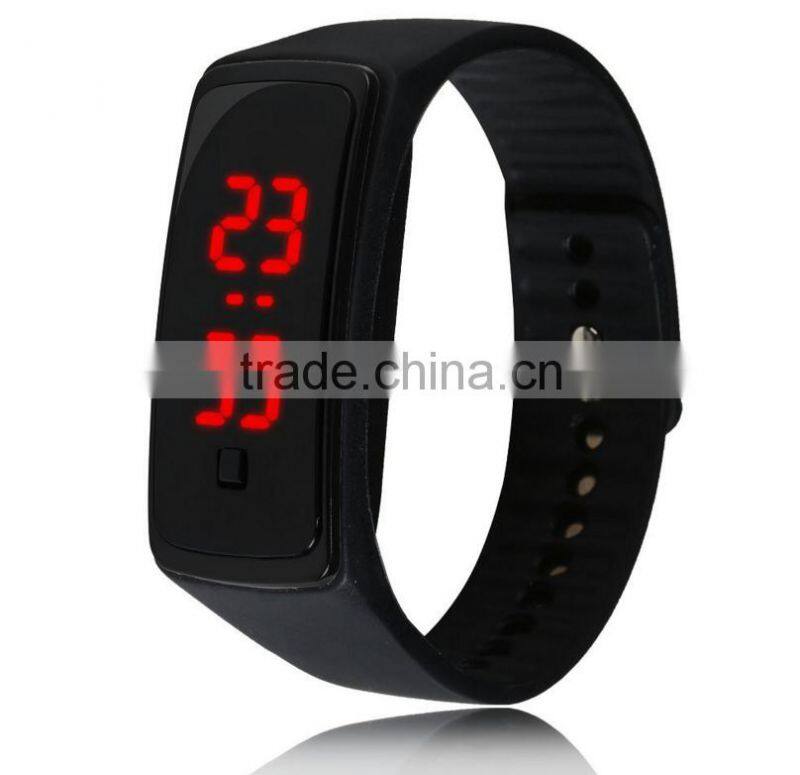 Sports style unisex silicone led light wristwatch electronic watch
